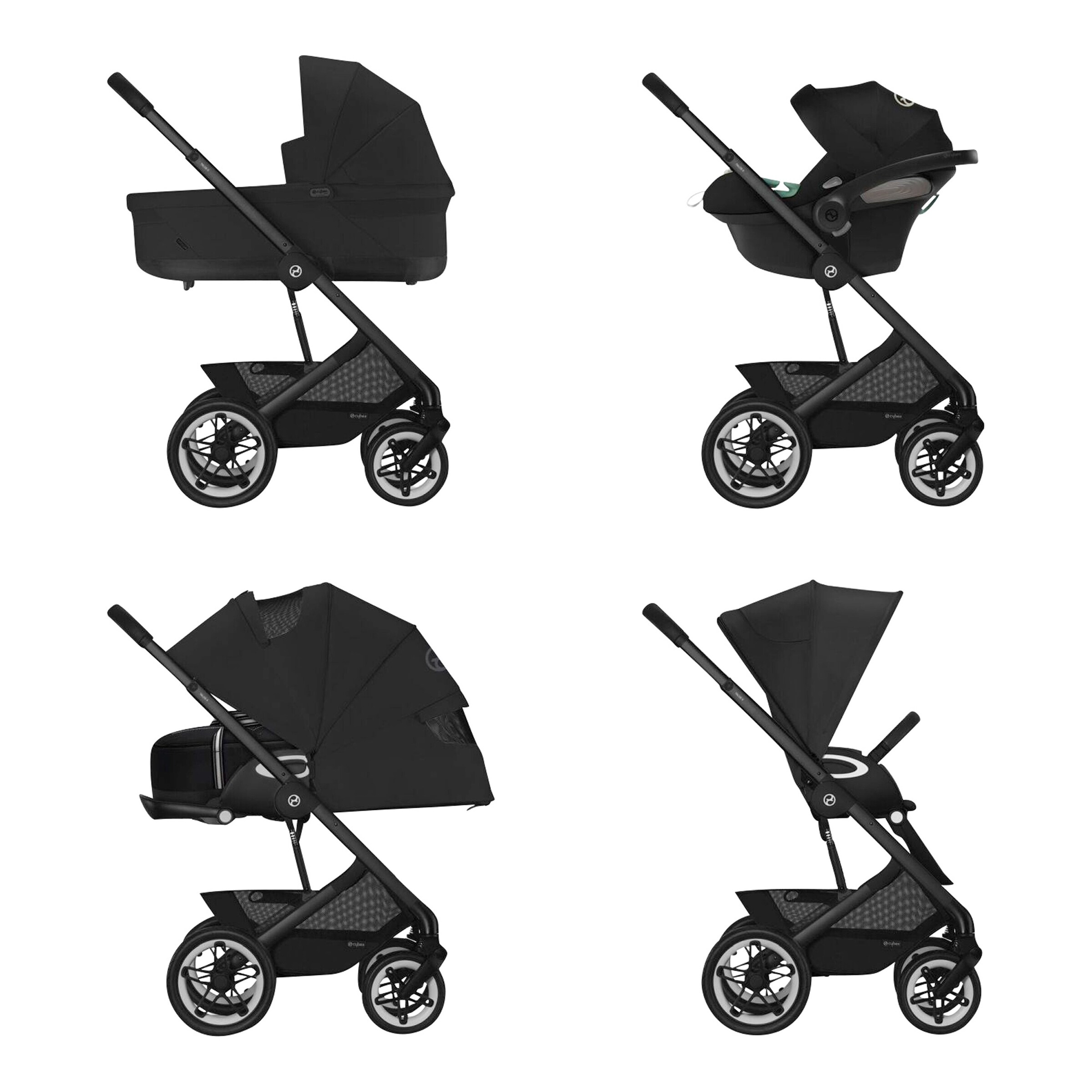 Cybex - GOLD Kinderwagen Talos S Lux black / moon black