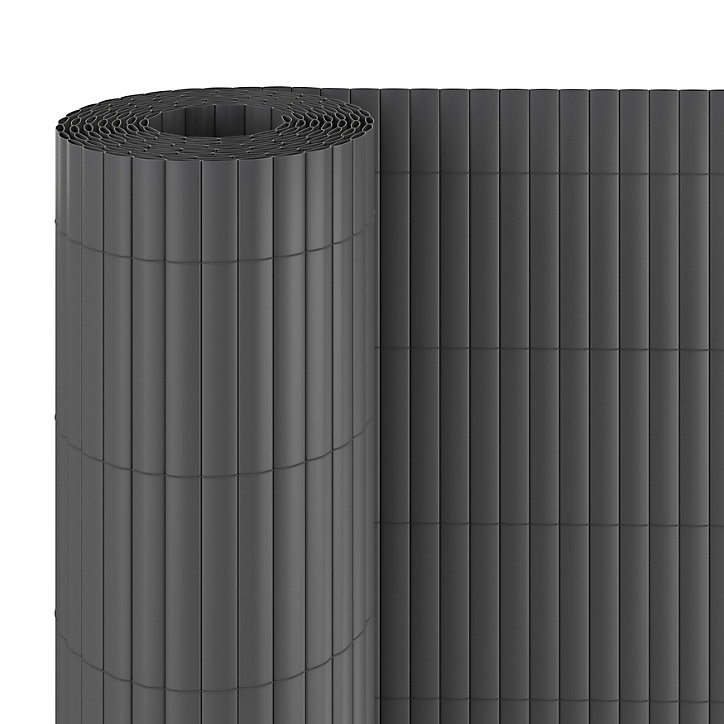 Canisse double face PVC Blooma grise L.3 m x H.1 m