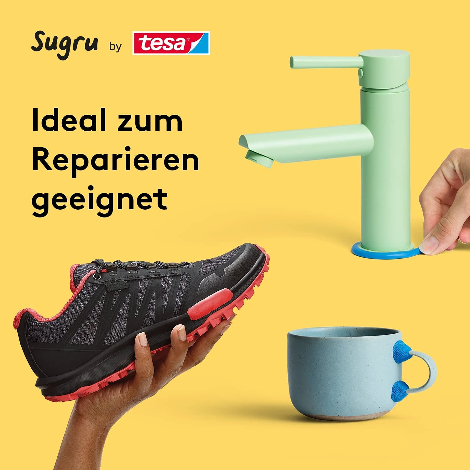 (8er Set) Sugru Formbarer Allzweckkleber DIY Klebeknete Knetbarer Alleskleber (41282-00001-02) - Schwarz / Weiss / Grau