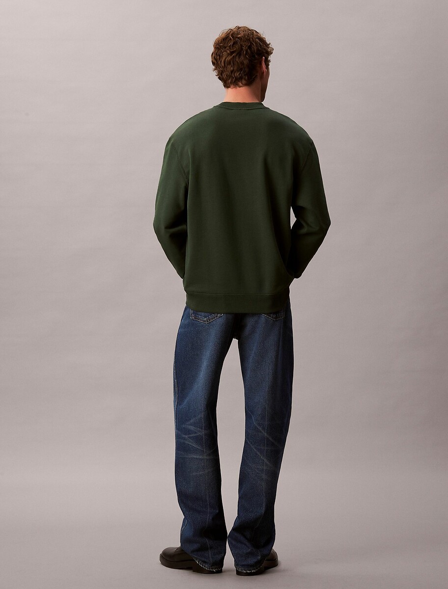 CALVIN KLEIN<br>Suéter com logo e gola redonda