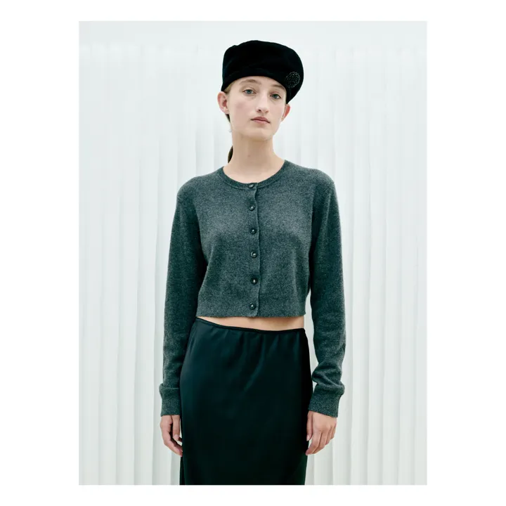 The Garment Cardigan Piemonte Crop Cachemire | Gris anthracite