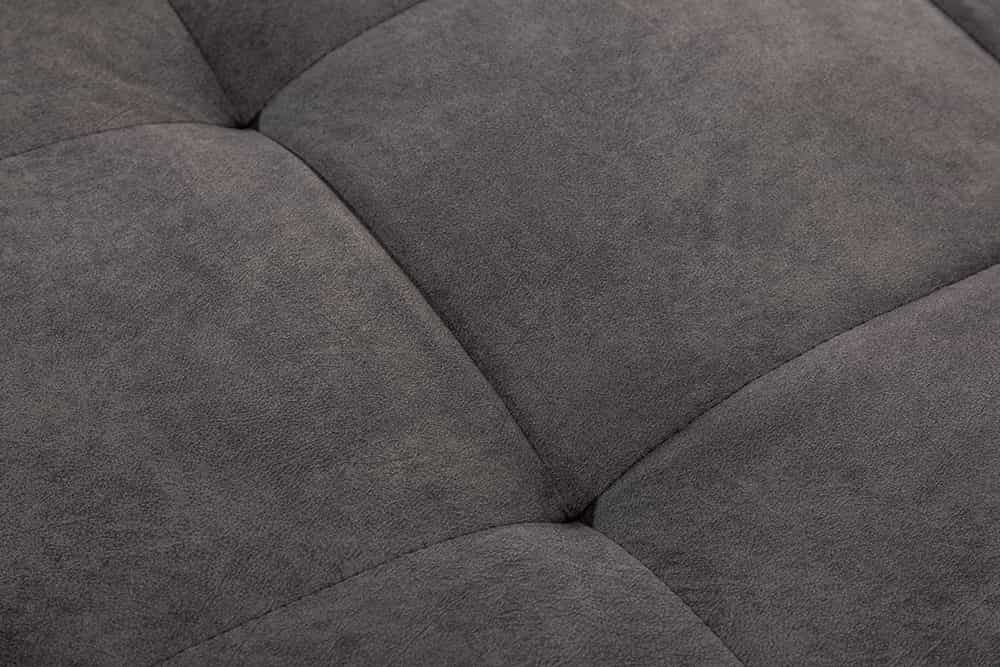 Moderne XXL Wohnlandschaft KENT 305cm grau Samt Bigsofa inkl. Hocker Federkern