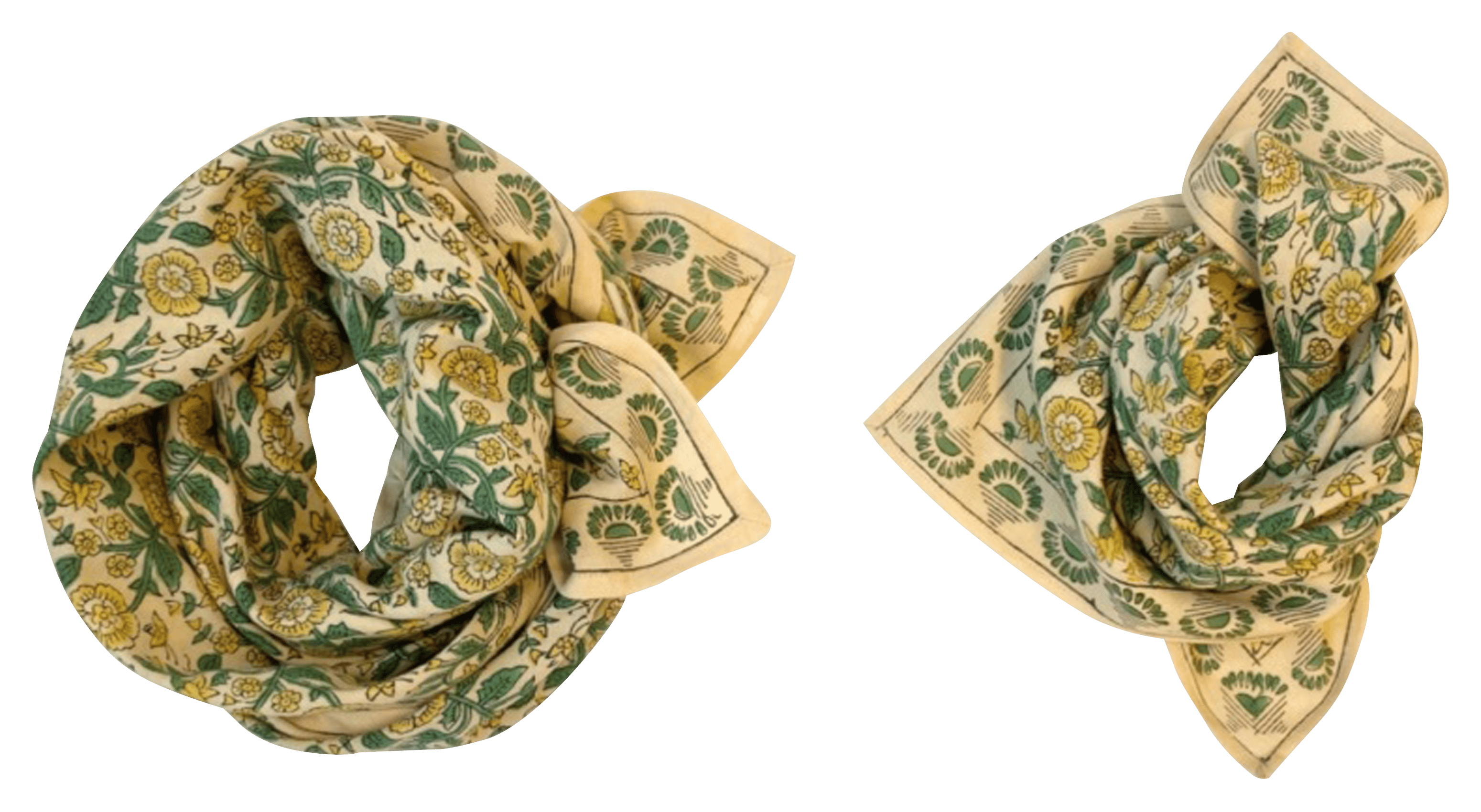 MANIKA - Foulard en coton imprimé | Jaune