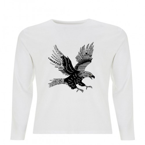 Camiseta unissex com águia na cor branca