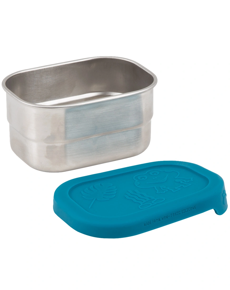 Edelstahl-Brotdose HAI 4-teilig in silber/blau