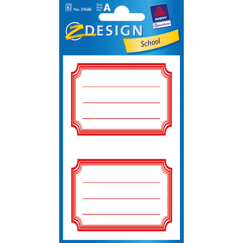 Z-Design Buchetiketten School, Rahmen