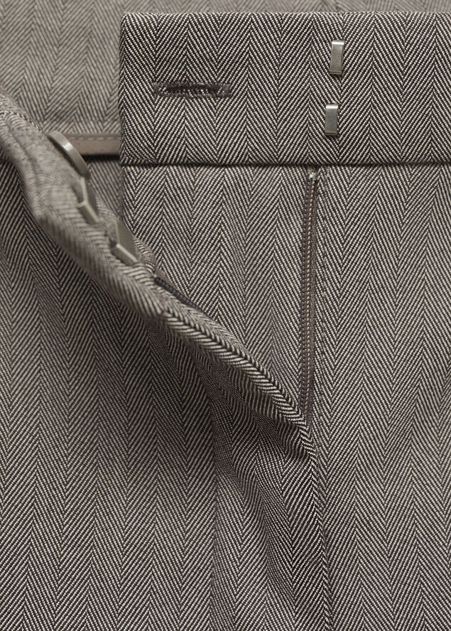 MANGO Pinstripe wideleg trousers Brown