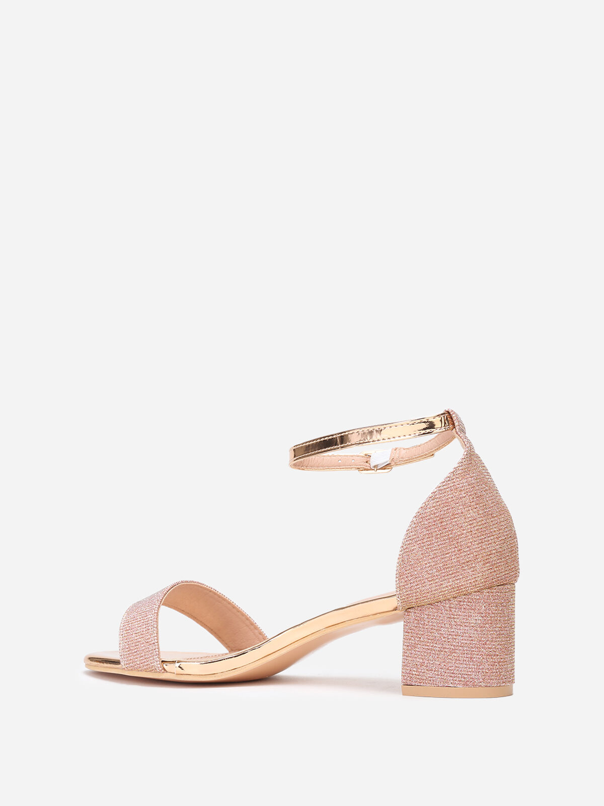 Sandales vernies et pailletées grandes tailles- Doré rose