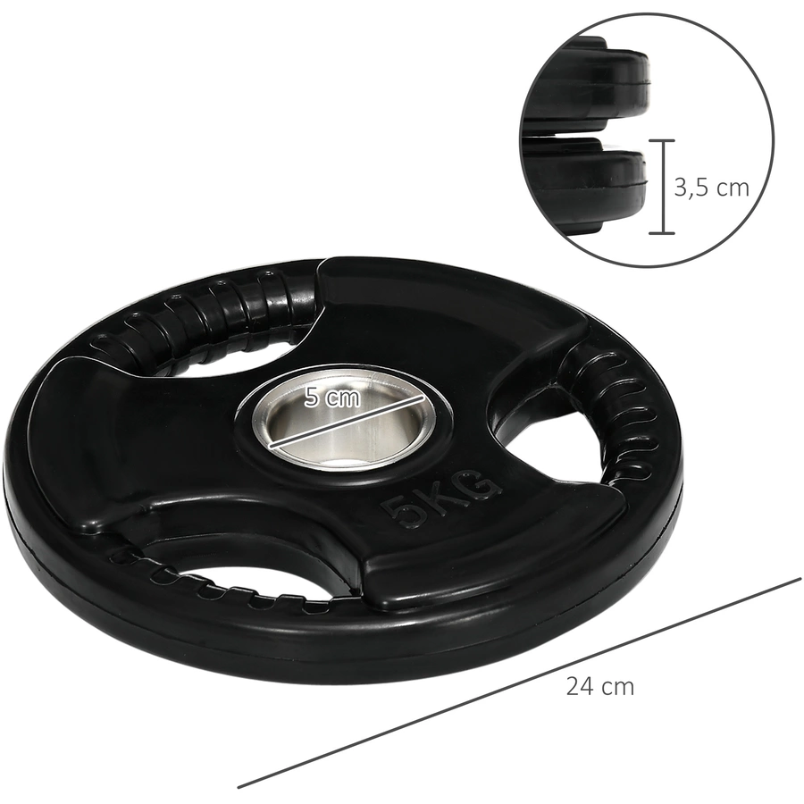 SPORTNOW Hantelscheibe mit 5 cm Bohrung schwarz