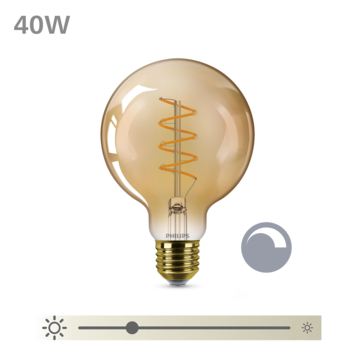 Philips LED globe E27 40 watt 2200K Amber dimbaar
