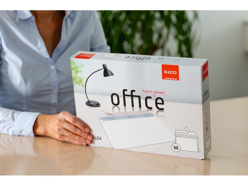 ELCO Couvert Office Box C4 ohne Fenster, 50 Stück Briefumschlag C4 in einer praktischer Box