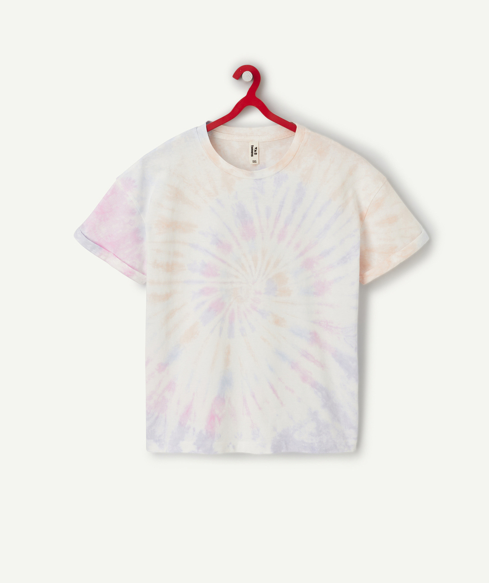 t-shirt manches courtes fille en coton bio tie and dye