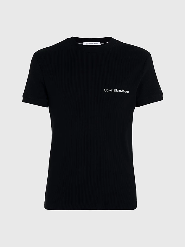 Camiseta de algodão canelado slim