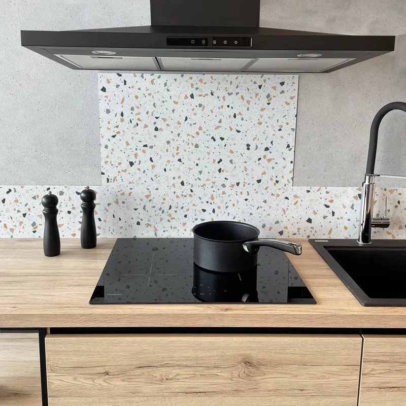 Crédence cuisine Fond de hotte ALU : L 90cm x H 70cm - TERRAZZO DOLCE