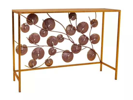 Console d'entrée en métal doré 100x35x70.5h