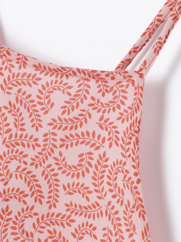 Vestido longo estampado - Vermelho