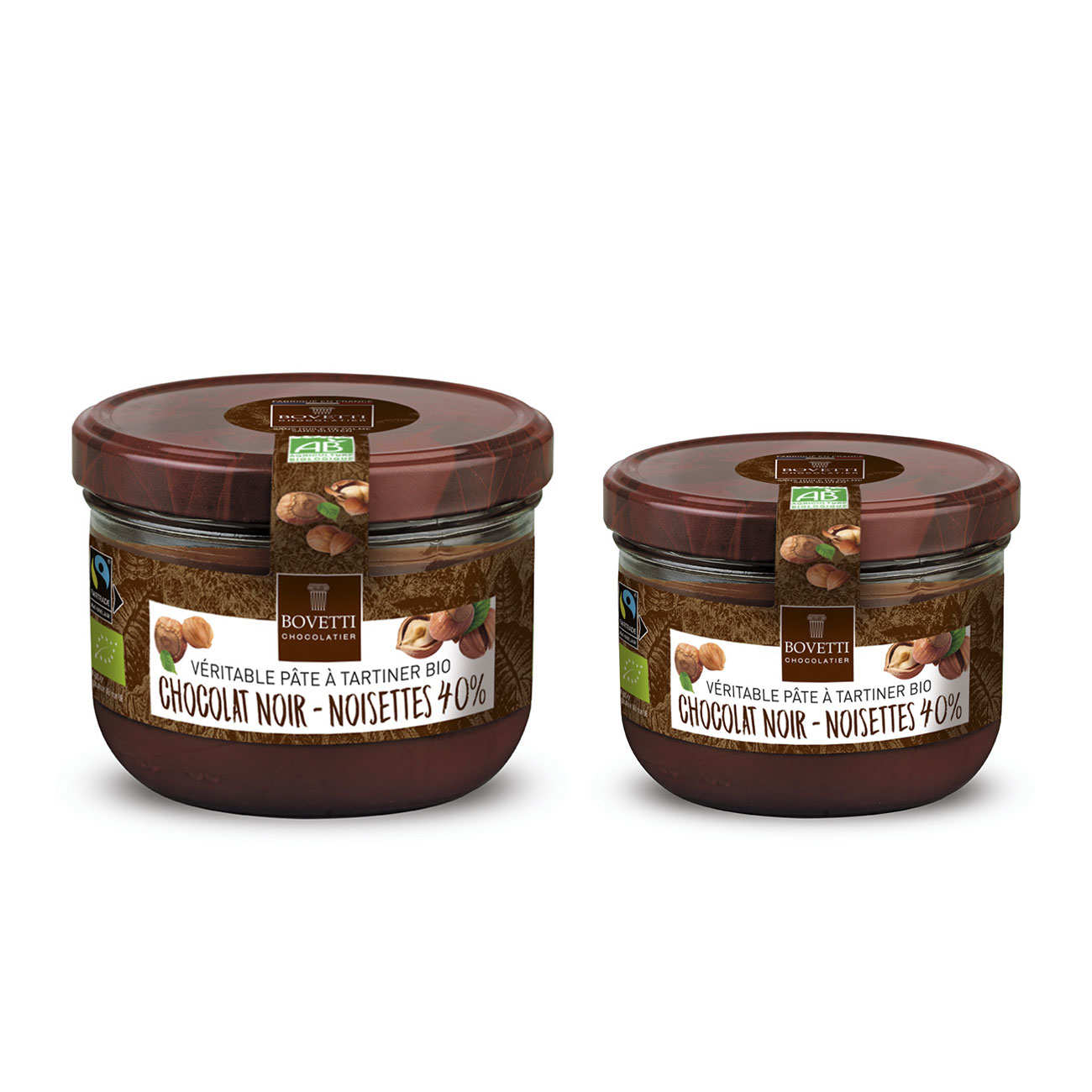 Véritable pâte à tartiner bio noisette chocolat noir sans huile de palme
