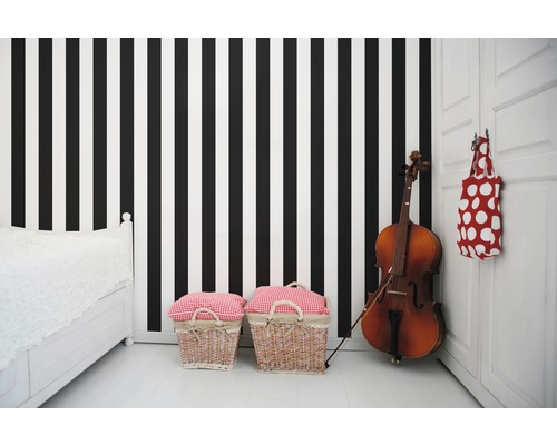 Vliesbehang 100099 Kids@Home 5 Streep zwart