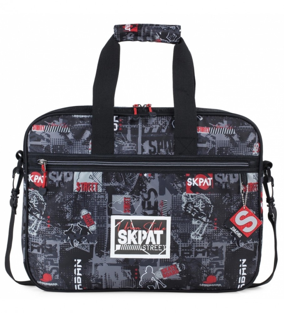 Skpat Bolso Maletn Portadocumentos Chico Urbano Skater Graffiti 131606 Negro -39X29X6Cm-
