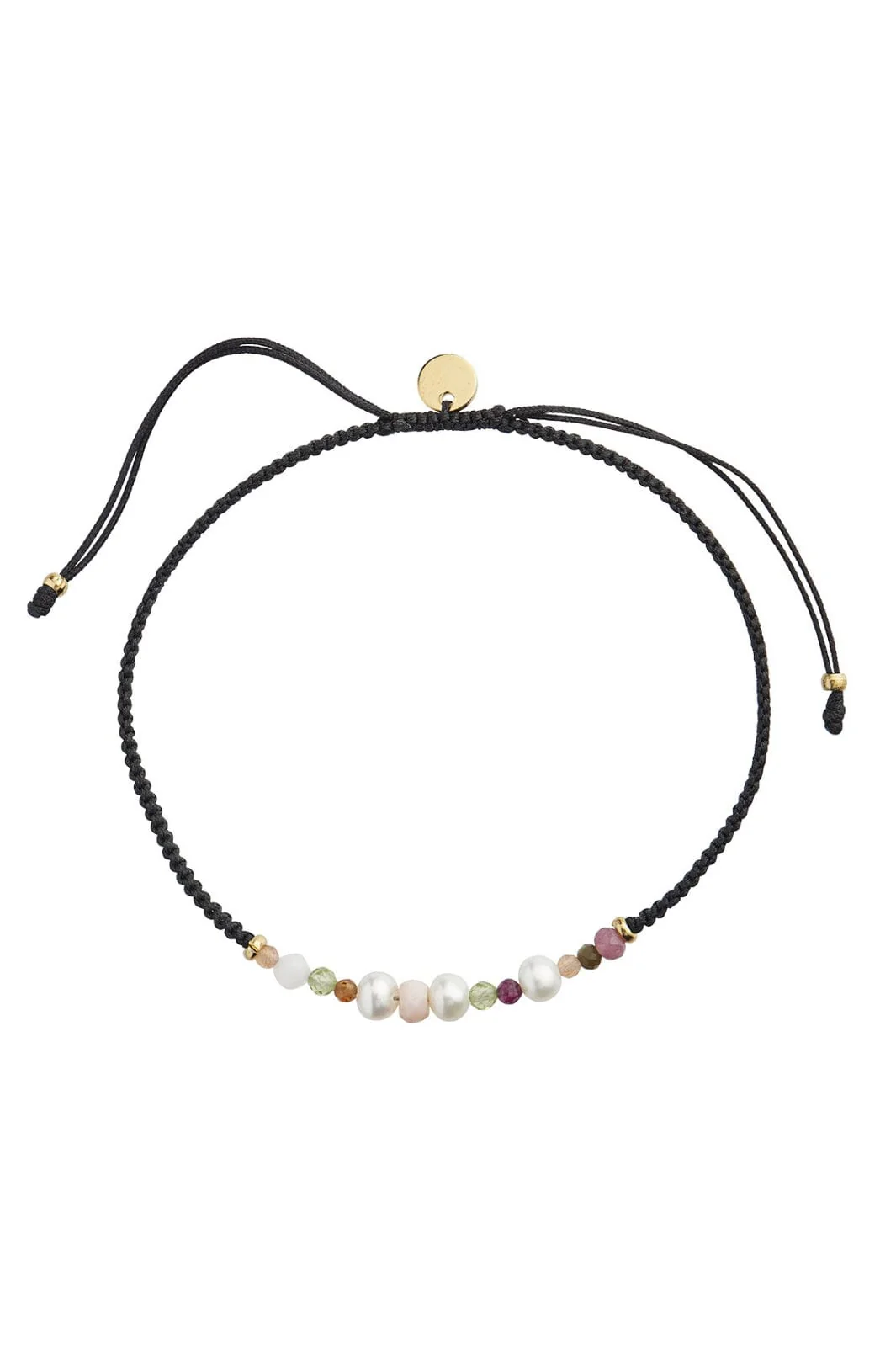 Stine A Candy Bracelet white forest mix black ribbon 3195 02 os