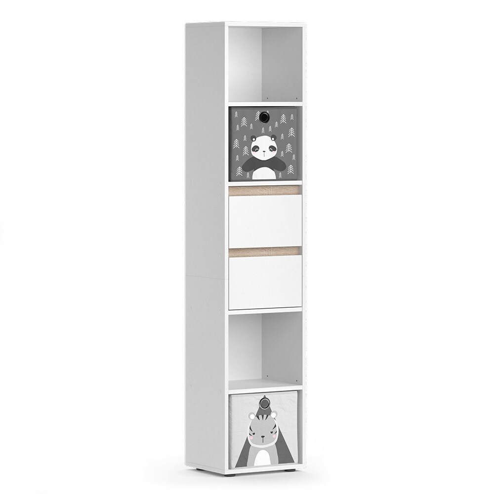 Vicco Kinderregal Bücherregal Standregal Robert Weiß 36 x 171 cm modern Faltboxen Kinderzimmer Regal Wandregal Aufbewahrungsregal Spielzeugaufbewahrung