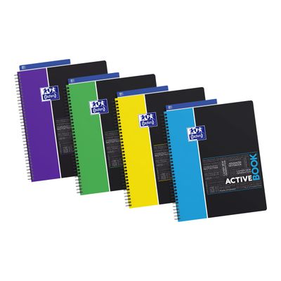 Oxford Etudiants - Cahier Activebook A4+ (24 x 29,7 cm) - 160 pages - petits carreaux - double spirale - disponible dans différentes couleurs