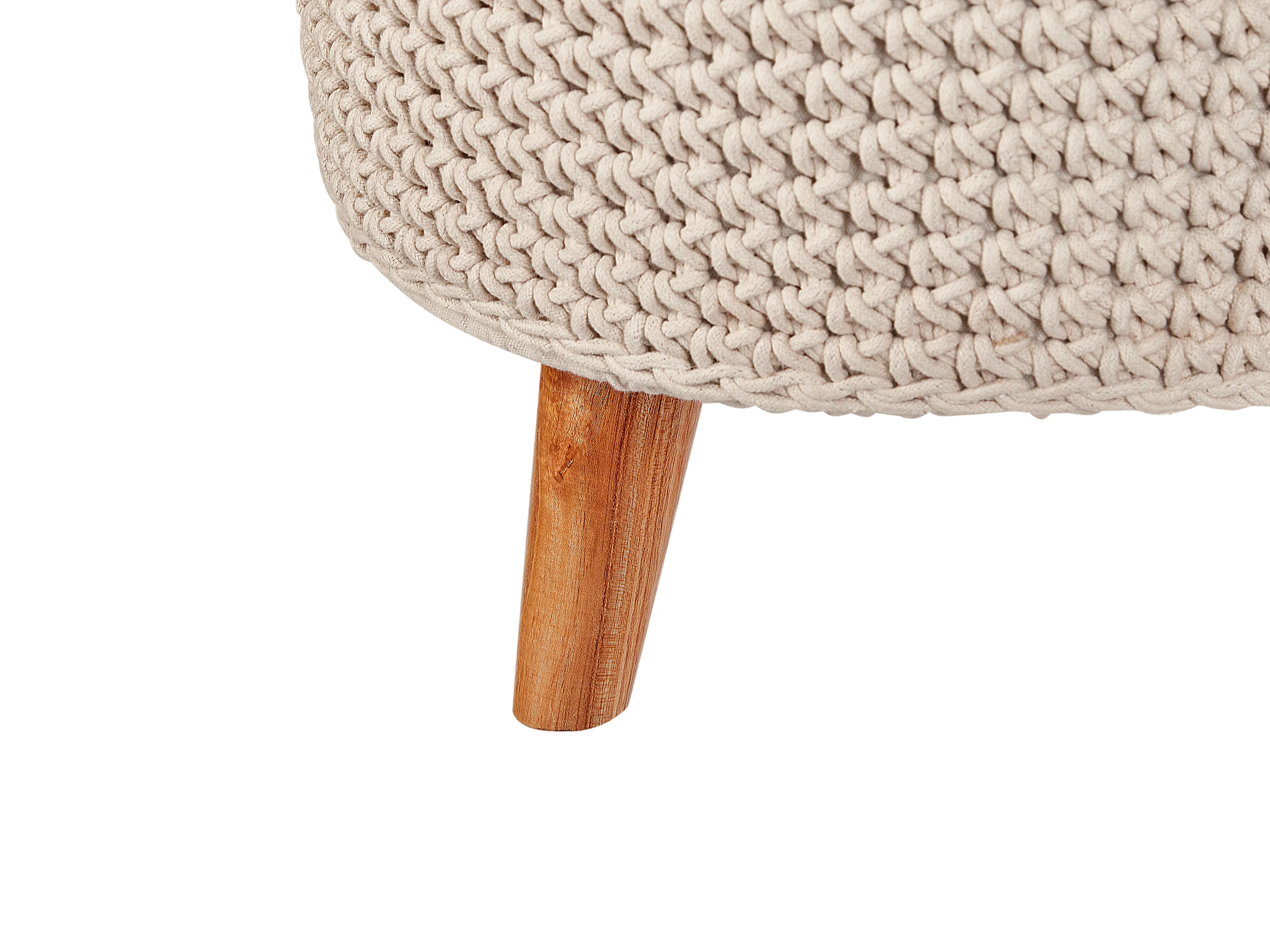 Hocker Macramé MARDAN Katoen Beige
