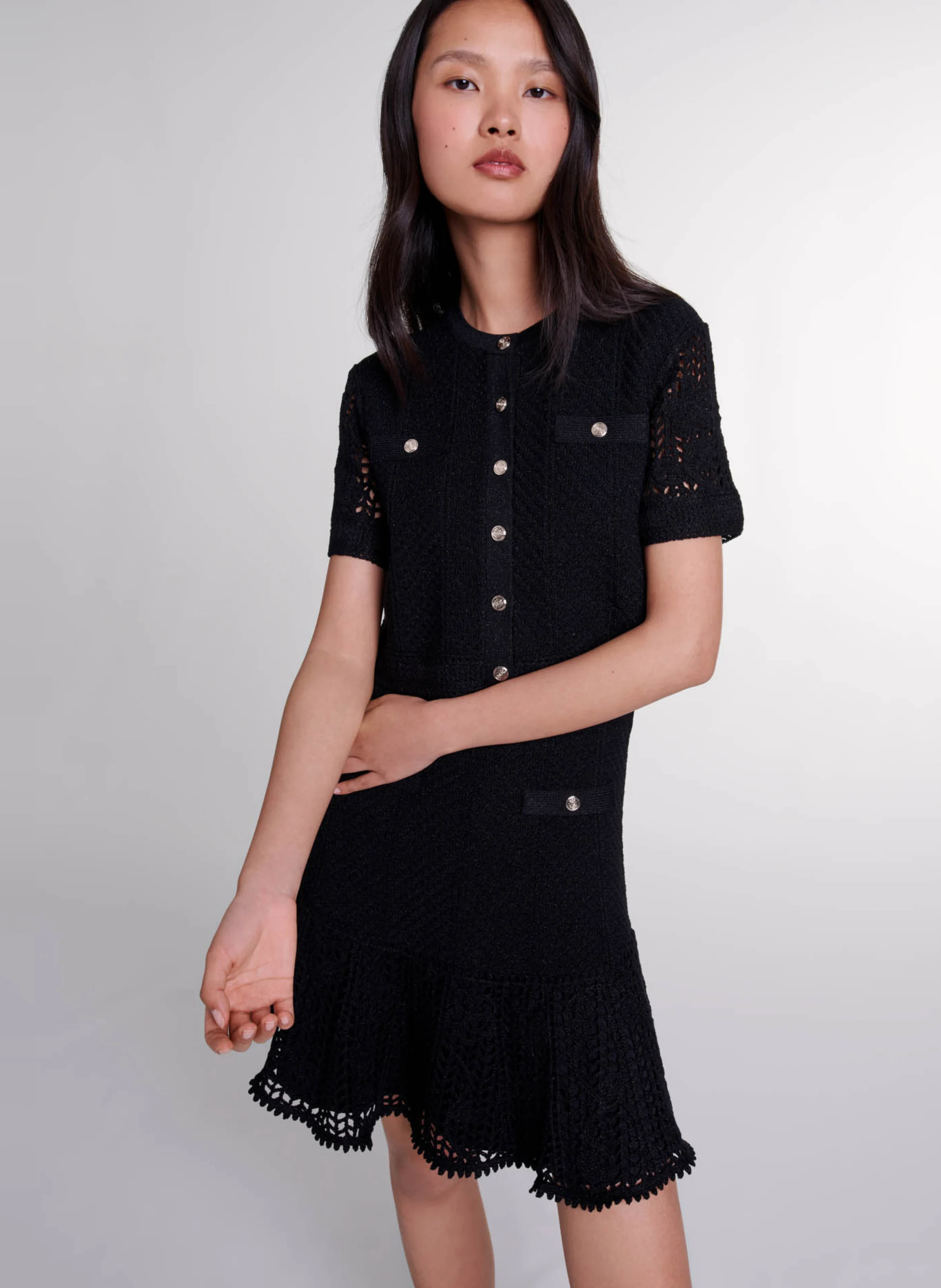 Robe courte évasée | Noir
