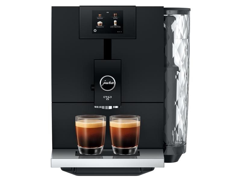 JURA Kaffeevollautomat ENA 8 Full Metropolitan Black (SC) Zweitassen-Vollautomat für 15 verschiedene Kaffee- und Milchgetränke