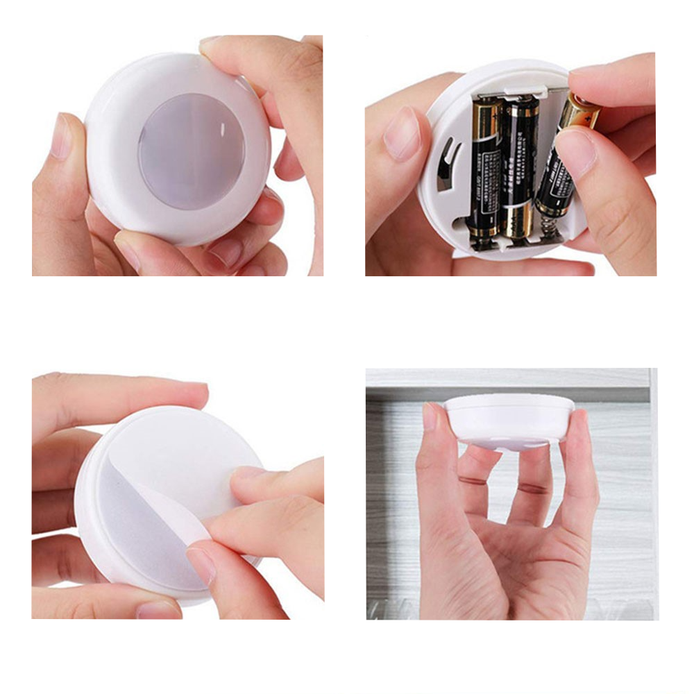 (3er Set) Kabelloses RGB LED Licht Nachtlicht mit Touch Control und Fernbedienung (Dimmbar) - Weiss