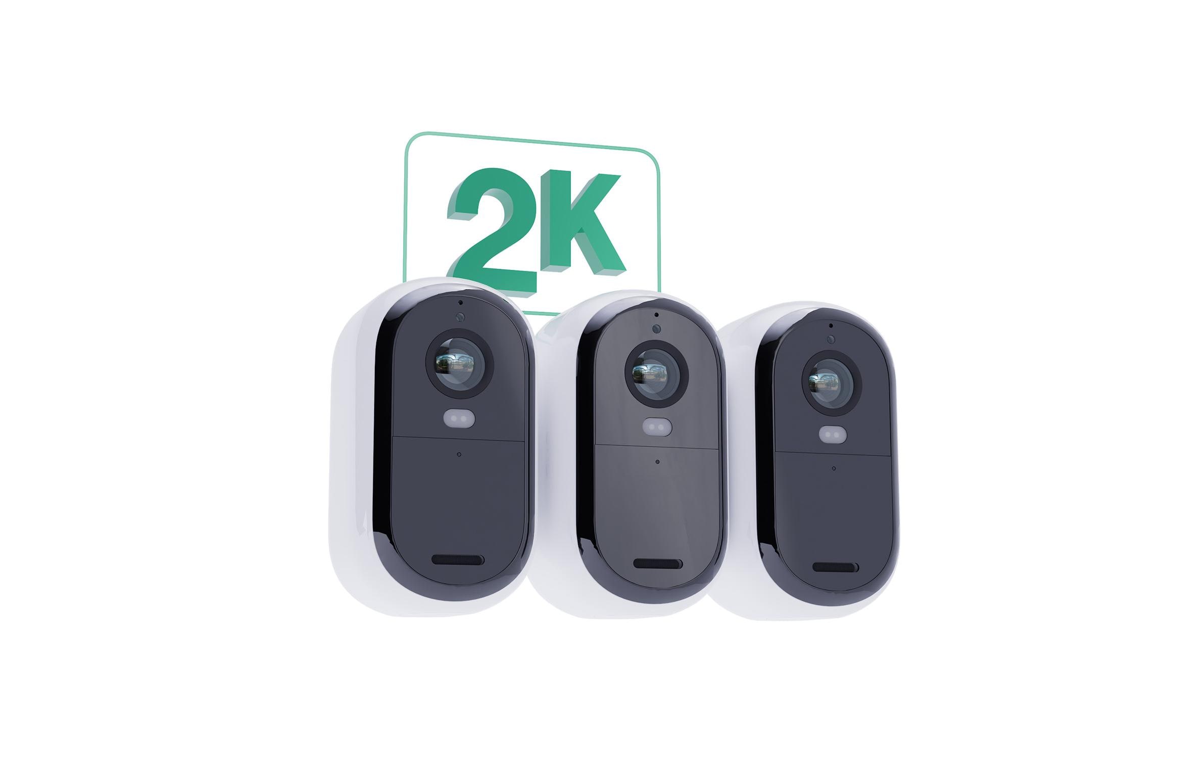 Essential Outdoor 2K (Gen 2) VMC3350 Weiss, 3er Set<br>All Ihre Sicherheitsbedürfnisse. Eine leicht zu installierende 2K-Kamera