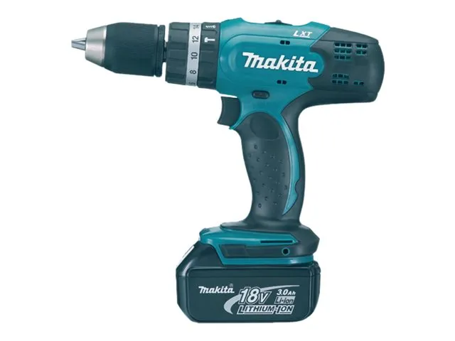 Makita DHP453RFE - Hammerbor/skruemaskine - ledningfri - 2-hastigheders - nøgleløs borepatron - 42 N·m - 2 batterier - 18 V