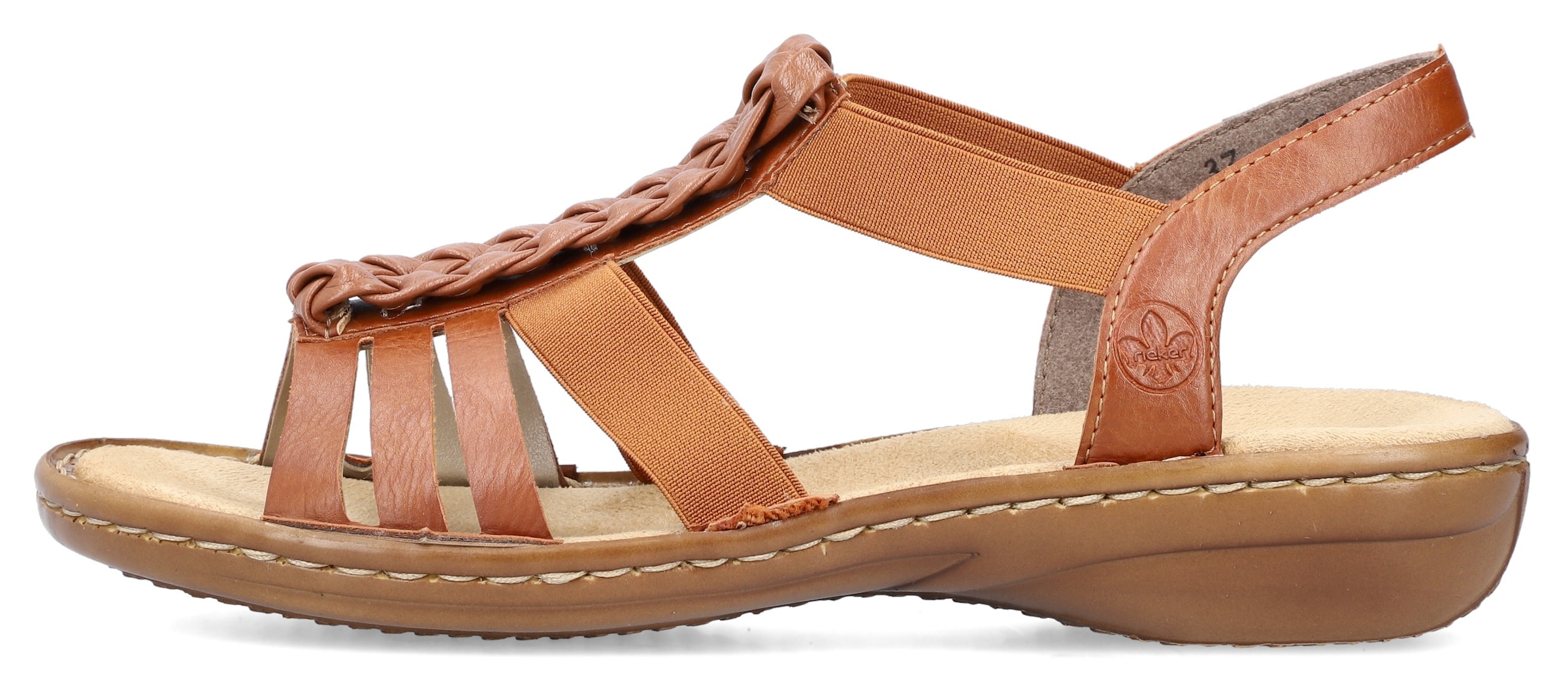 Rieker Riemchensandale  , Sommerschuh, Sandalette, Keilabsatz, mit Stretchbänder