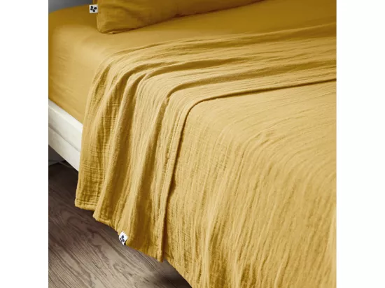 OUREA - Drap Plat 240x300cm Gaze de Coton Safran