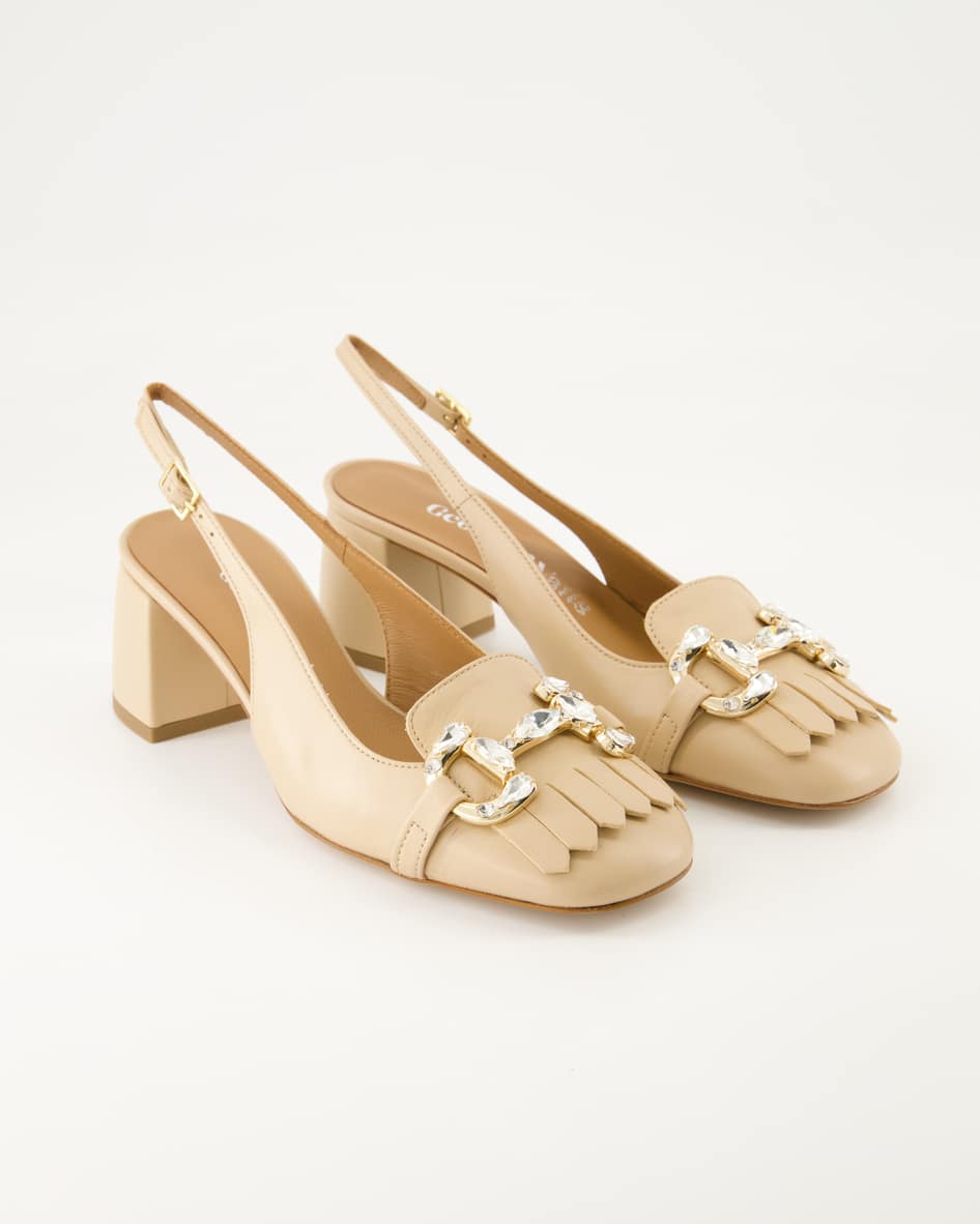 George Watts L6002 Slingpumps in Beige