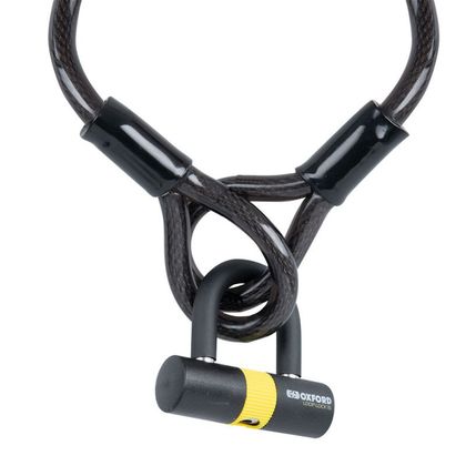 Antivol Oxford câble avec bloque disque LK221 Loop Lock15 Cable (15 mm x 2.0 m) Universel - Noir