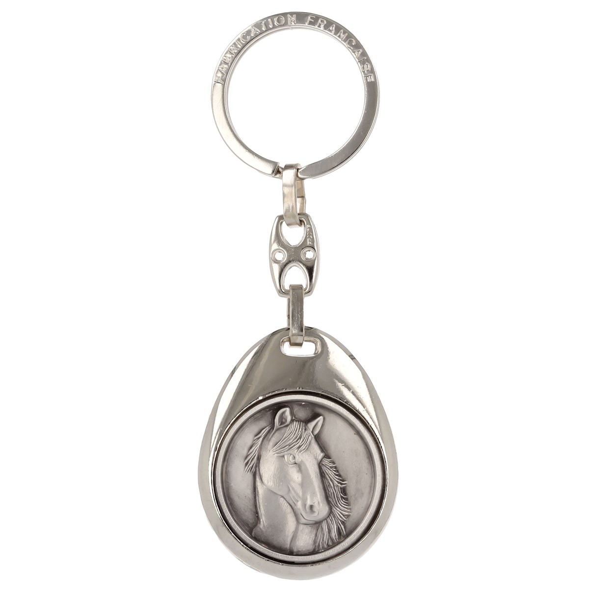 Porte clé métal tête de cheval