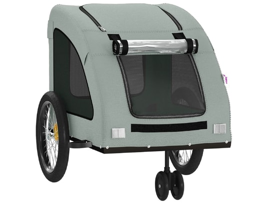 VIDAXL - Remorque de vélo pour animaux de compagnie gris