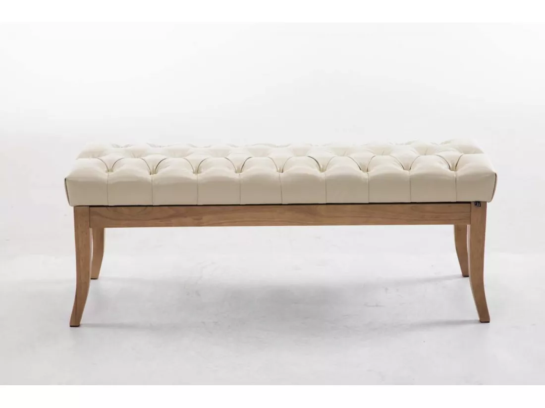 Banquette - Similicuir & Bois - Crème - Ramses