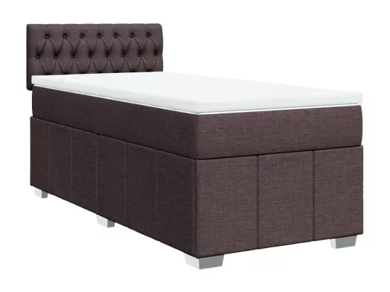 Sommier à lattes de lit avec matelas Marron foncé 90x190 cm