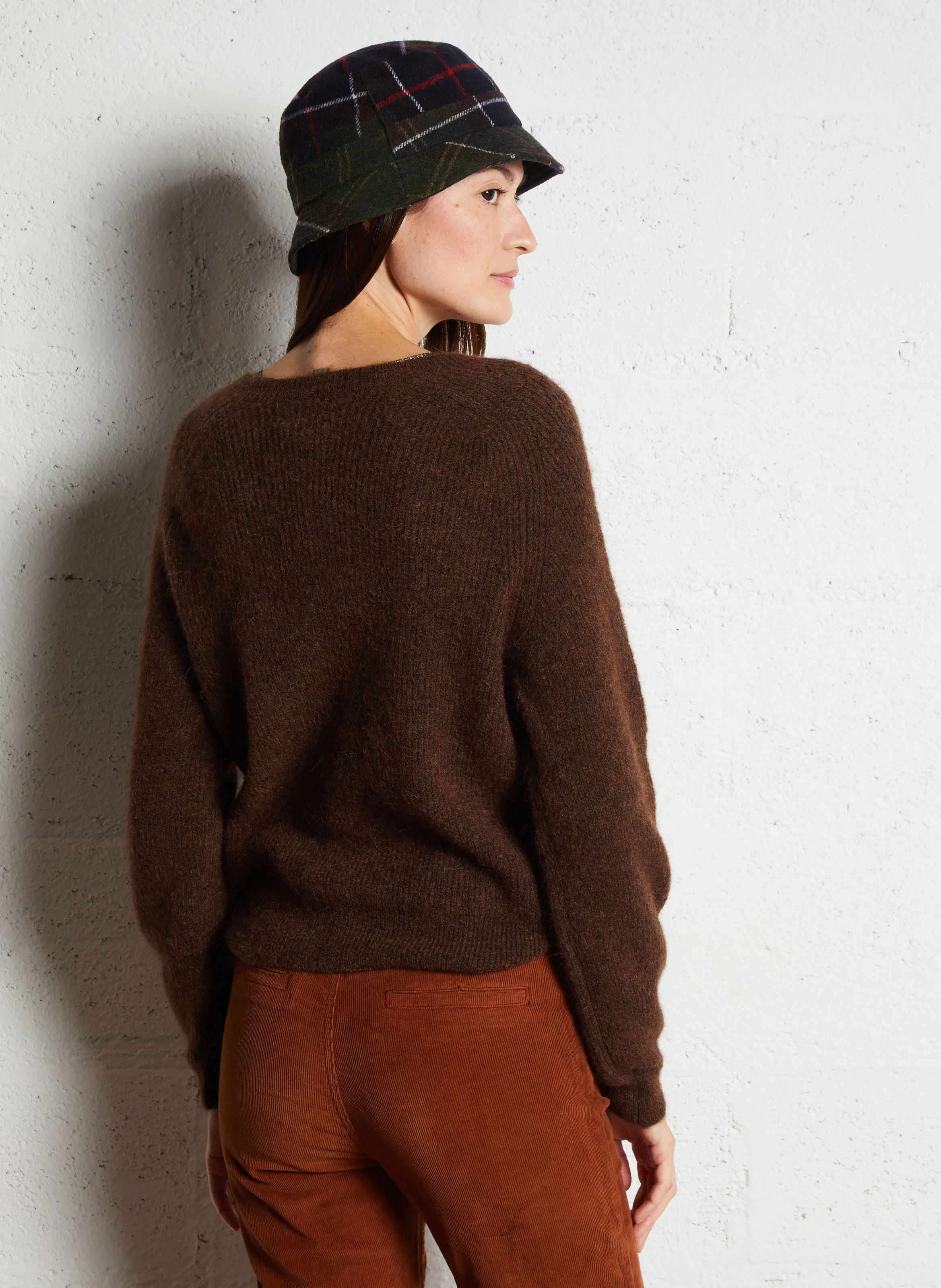 BELINE - Gilet à encolure ronde | Marron