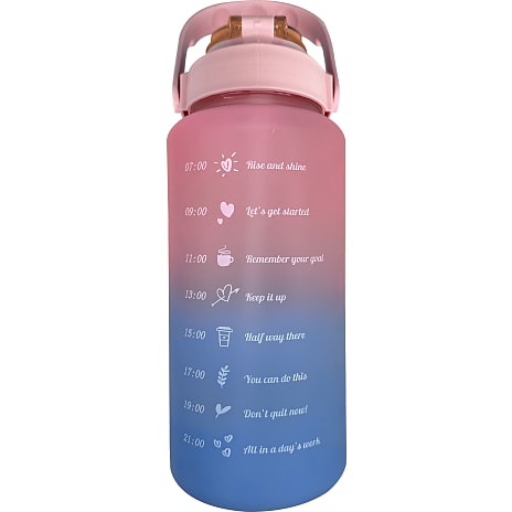 Motivationsflaske- rosa/lyseblå (2000ml)