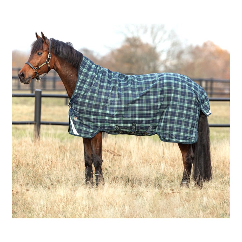 Horseware RHINO WUG 450G - Couverture de paddock hunter check/navy/green