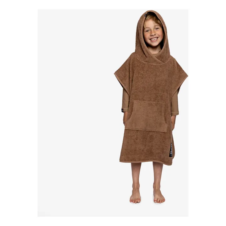 Beach & Bandits Poncho Eponge Coton Bio | Marron