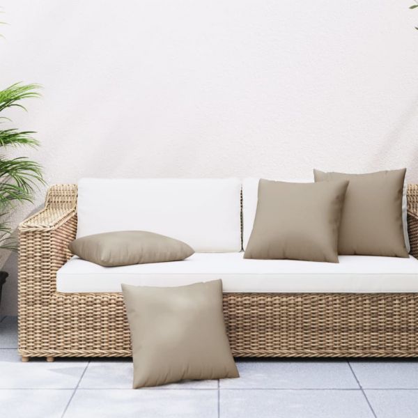 vidaXL Almofadas de Sofá 4 Peças 50x50 cm Tecido Cinza-acastanhado - 3882656689
