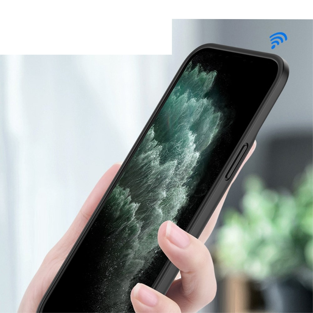 iPhone 11 Backpack Akku Case Schutzhülle Oxford Material (6800mAh) - Schwarz / Grau
