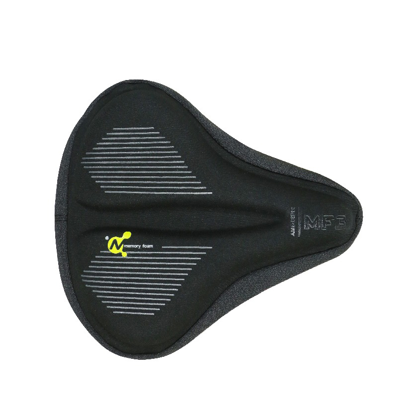 Sadeltrekk m/Memory Foam Ekstra Bred Sort/Gul