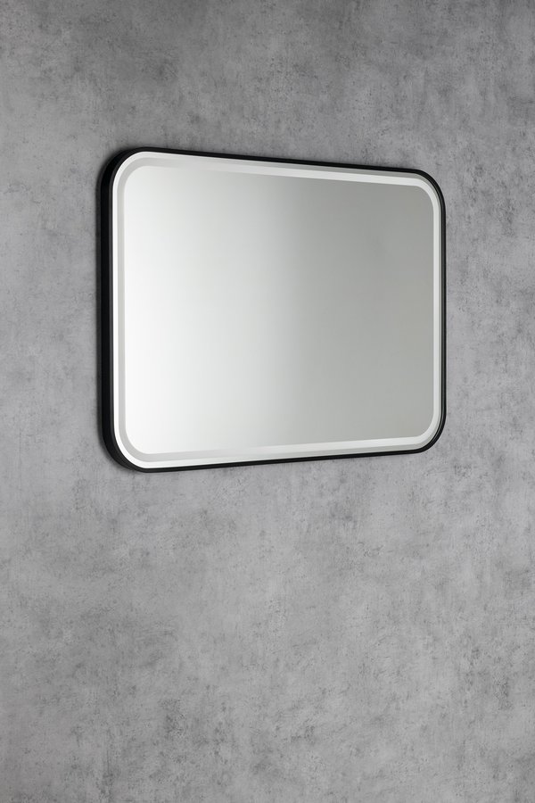 Sapho Cetis zwarte spiegel met LED-verlichting 100x70cm