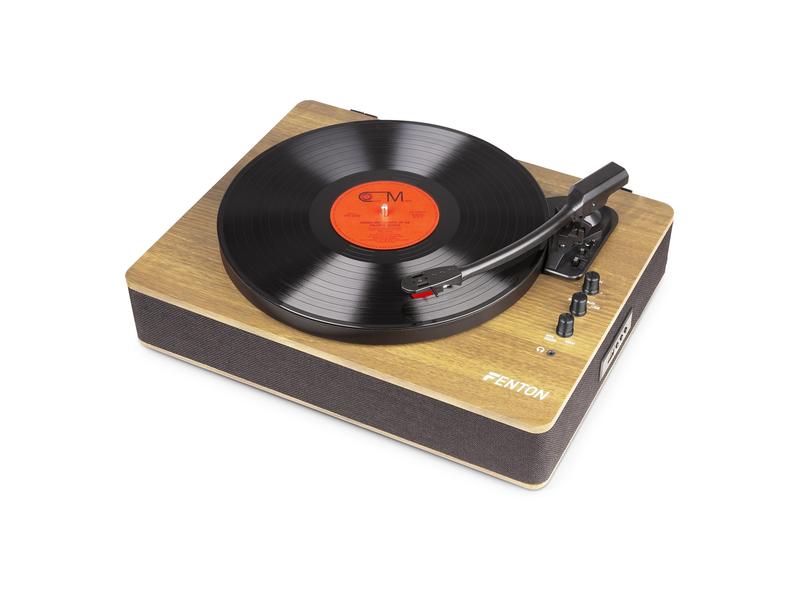 Fenton Plattenspieler mit Bluetooth RP162 Hellbraun Hochwertiger Plattenspieler mit Keramik Tonabnehmer