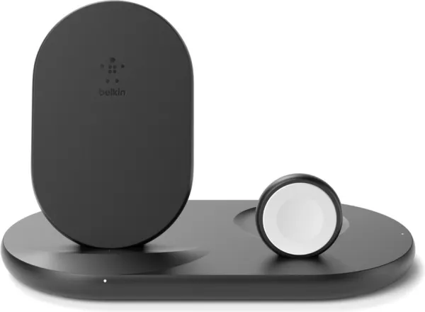 Belkin BoostCharge - Trådløs opladningsstander - 7.5 Watt - sort - for Apple AirPods; AirPods Pro; iPhone 11, 12, 7, 8, SE, X, XR, XS, XS Max; Watch